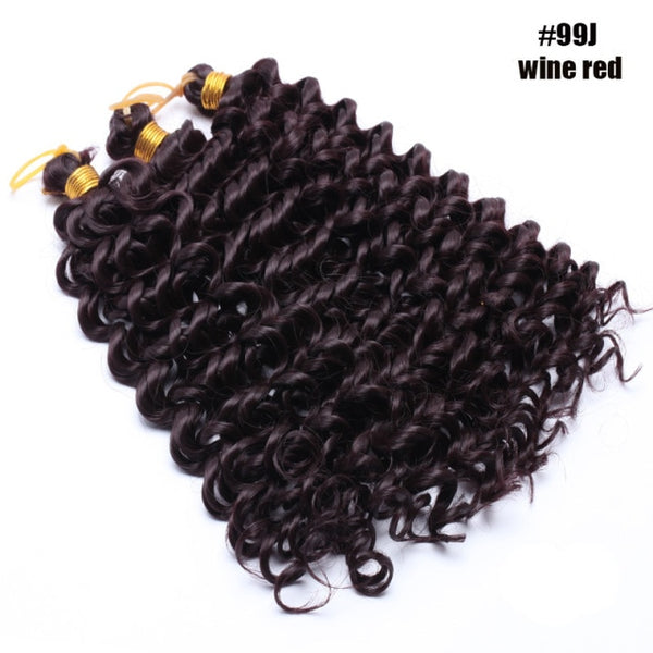 BENEHAIR Ombre Braiding Hair Extensions Synthetic Curly Crochet Hair Bundles Hair Weave Crochet Hair Fake Hair for Black Women