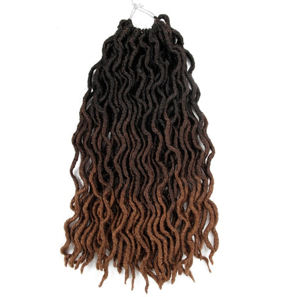 ombre goddess faux locs crochet hair 12''&18 synthetic braiding hair extensions soft dreads dreadlocks hair