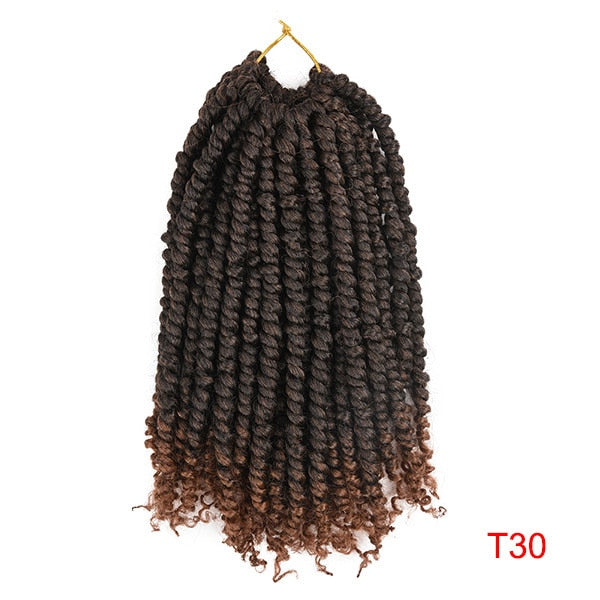 TOMO Bomb Twist Crochet Hair 16Roots Spring Twist Prelooped Crochet Braids Synthetic Hair Extension Passion Twist for Women