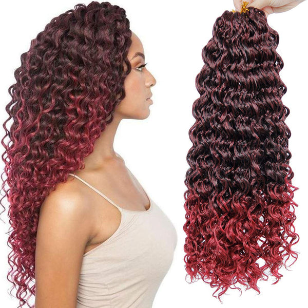 18inches Synthetic Deep Wave Twist Crochet hair Bohemian Crochet Braids Ombre Color Deep Wave Braiding Hair Extensions